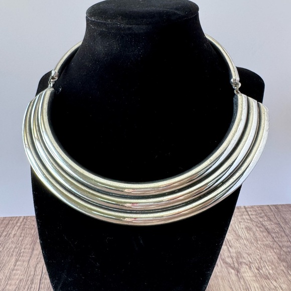 Sterling Jewelry - Designer Signed M. Vismonski 925 Sterling Silver Layered Choker Necklace